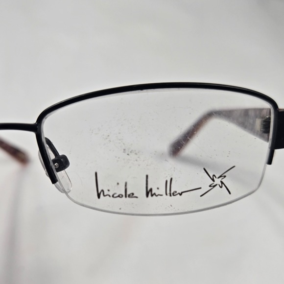 Nicole Miller Eyeglasses Black Frames‎ Leopard Print Arms 50-16-140 New main image 9